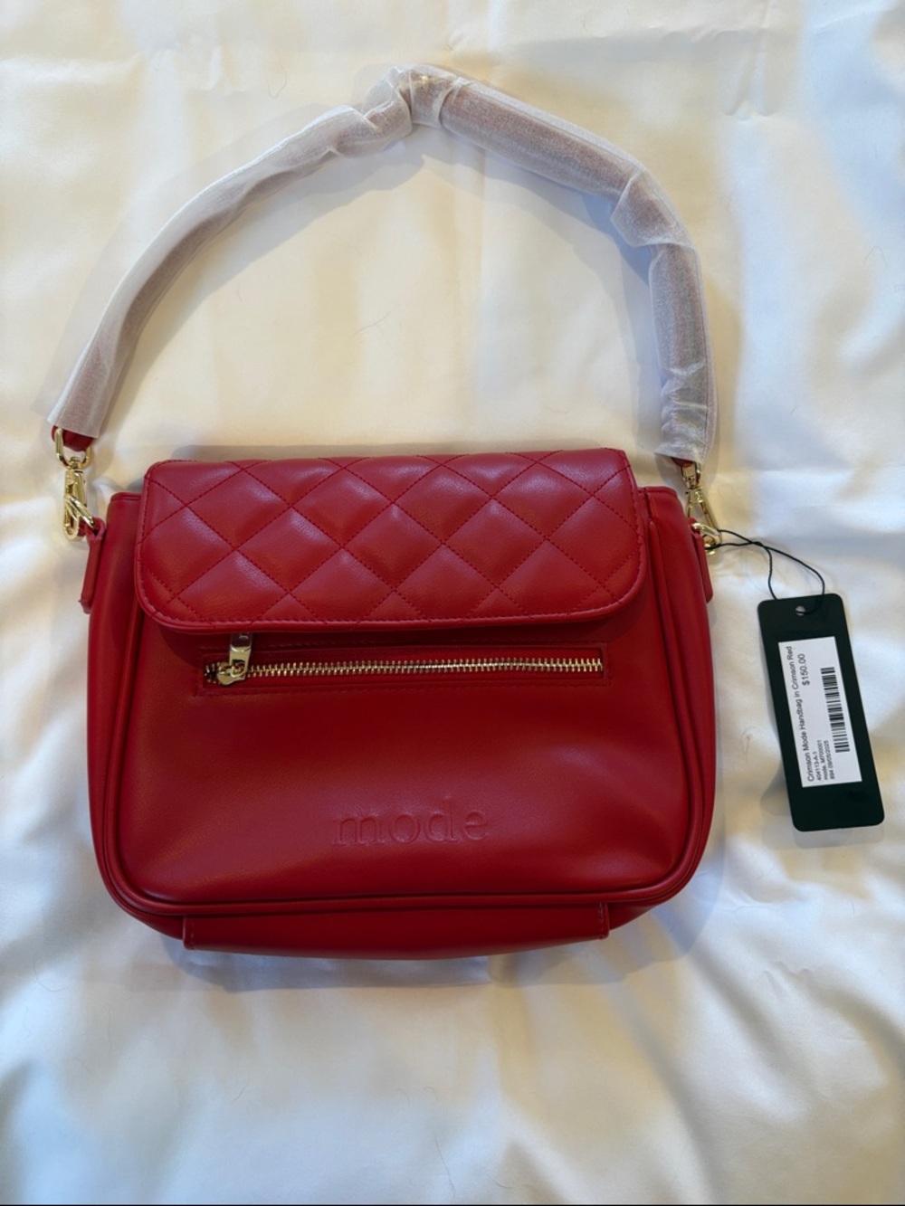 Mode Quilted Flap Shoulder Bag in Red